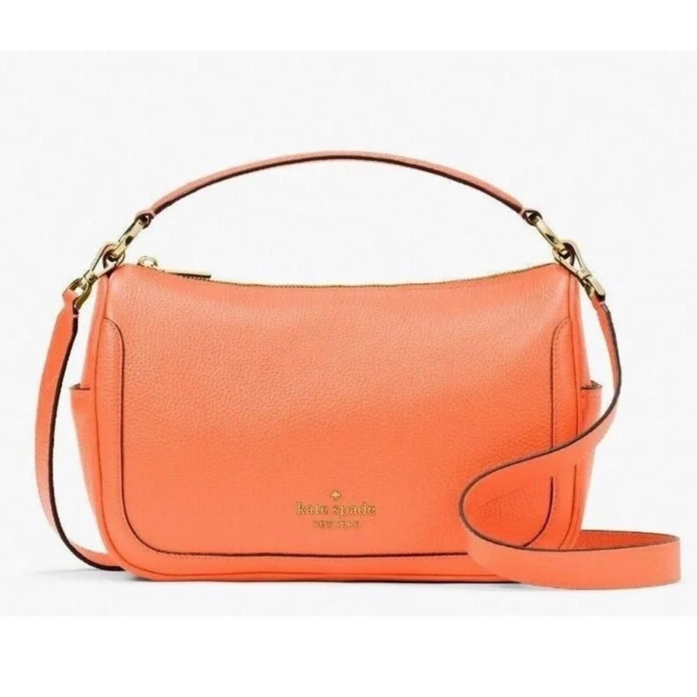 NWT Kate Spade Smoosh Satchel Hobo Crossbody Leather Melon Ball